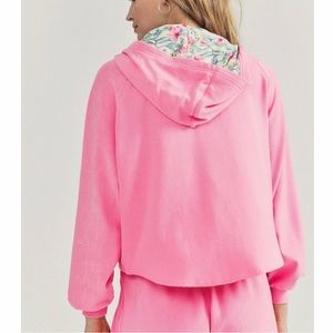 Hurley x Loveshackfancy Hawaiian hibiscus Terry hoodie in pink size small